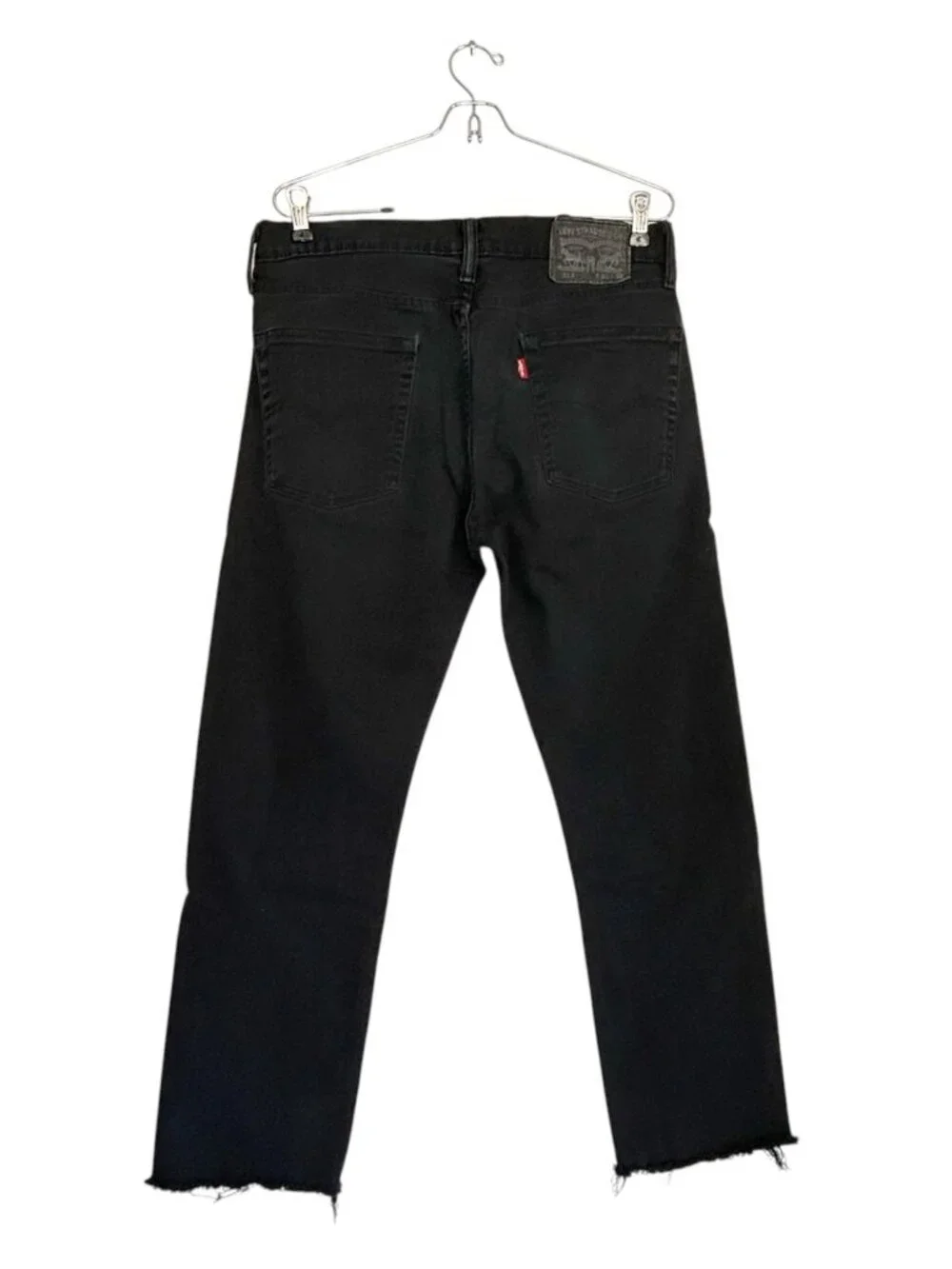 Levi's Men's 513 Slim Straight Jeans Cut Raw Hem in Black - Sz W31